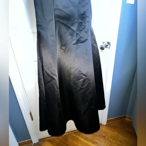 NWOT Bill Levkoff 4 Black Satin Strapless Lace Up Evening Gown Dress S Style 178 - Picture 11 of 16